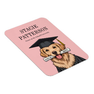 Ímã Cachorro do Retriever do Ouro de Graduação Persona