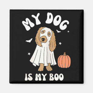 Imã Cachorro é Boo para Vibrações de Halloween Preto e