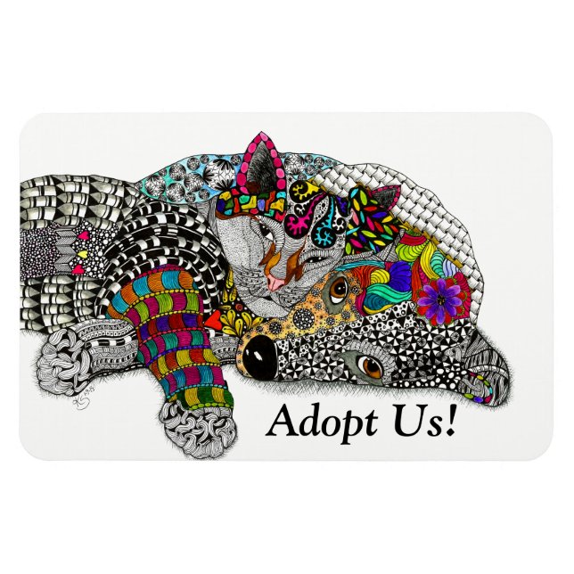 Ímã Cachorro e Gato 3"x4" (Horizontal)