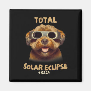 Imã Cachorro Eclipse Solar T Vestindo Óculos Eclipse S