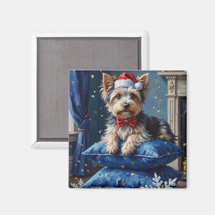 Imã Cachorro Elegante Biewer Terrier Veludo Natal