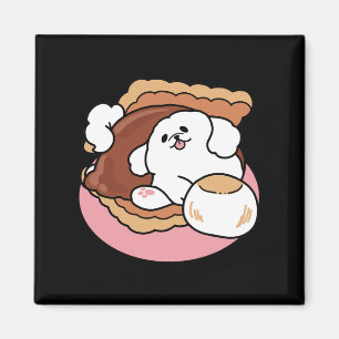 Imã Cachorro Engraçado e Design de S'more – Pun para A