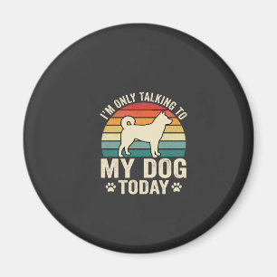 Imã Cachorro Engraçado Falando Pôr do Sol Retro