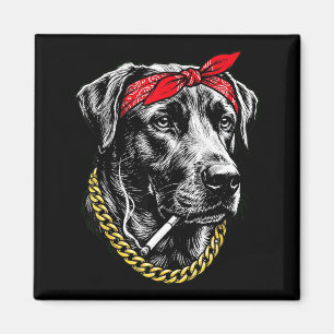 Imã Cachorro engraçado fumando cigarro labrador retrie
