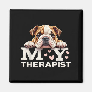 Imã Cachorro Engraçado Meu Terapeuta Bulldog Inglês