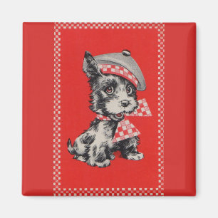 Imã Cachorro escocês de 1950 em vermelho