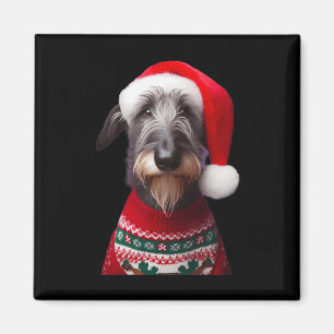 Imã Cachorro Escocês De Deerhound Com Santa Hat Xm De
