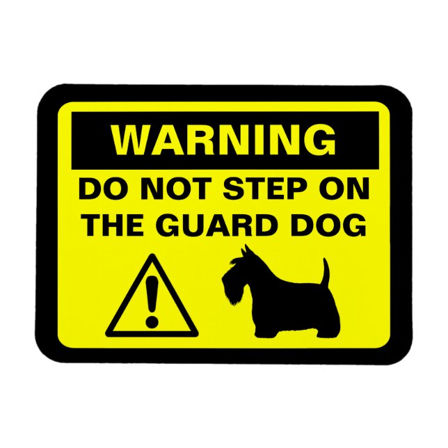Ímã Cachorro Escocês Humorístico de Alerta de Guarda (Horizontal)