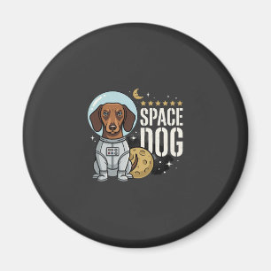 Imã Cachorro Espacial Astronauta Dachshund Vetor