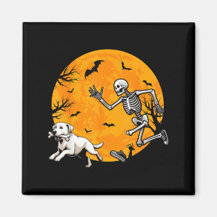 Imã Cachorro Esqueleto de Halloween Perseguindo Cachor