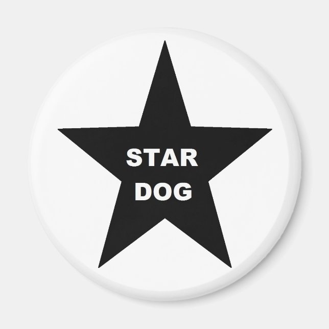 Imã Cachorro Estrela do Magnet em Estrela Negra (Frente)