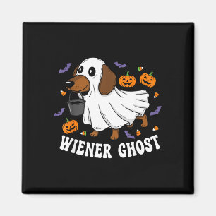 Imã Cachorro fantasma engraçado Wiener halloween