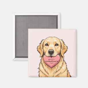 Imã Cachorro Fofo com Coração Feliz Dia dos Namorados