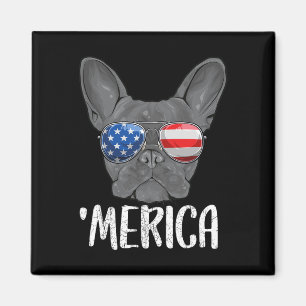 Imã Cachorro Francês 4 De Julho Bandeira Americana 1