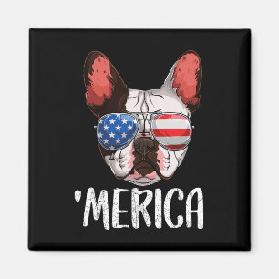 Imã Cachorro Francês Cachorro 4 De Julho Bandeira Amer