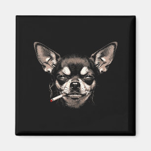Imã Cachorro Fumando Cigarro Engraçado Chihuahua Meme