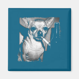 Imã Cachorro Fumando Cigarro Meme Engraçado Chihuahua 