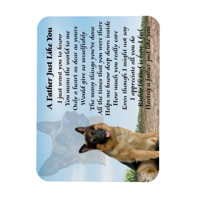 Ímã Cachorro german shepherd Pai Poem Magnet (Vertical)