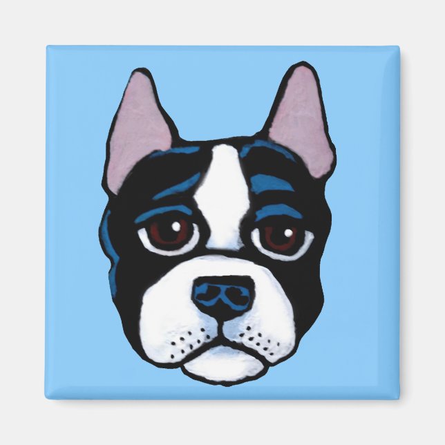 Imã Cachorro giro, cachorro de Boston Bull Terrier (Frente)