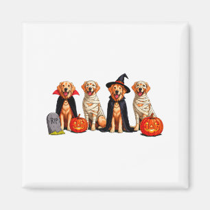 Imã Cachorro Golden Retriever Fantasma Múmia Abóbora H