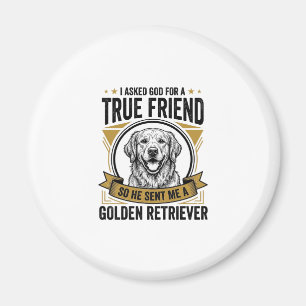 Imã Cachorro Golden Retriever Verdadeiro Amigo Vintage