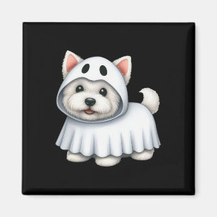 Imã Cachorro Halloween Costume Fantasma West Highland