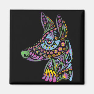 Imã Cachorro Halloween Mexicano - Fantasia Colorida Ca