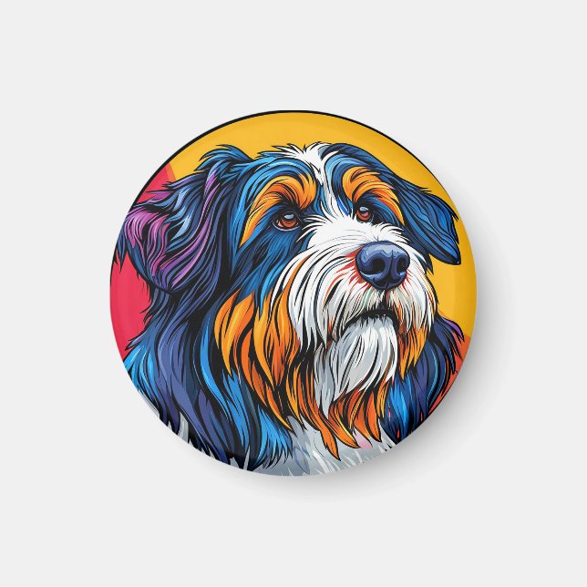 Imã Cachorro Ilustrando Criatividade Vibrante (Frente)