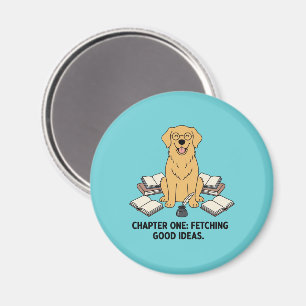 Imã Cachorro Inteligente Golden Retriever Escritor Ama