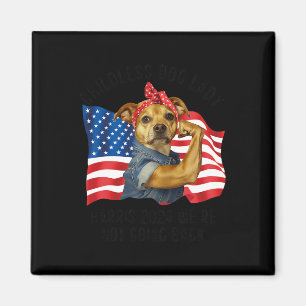 Imã Cachorro Isolado Mãe 2024 Kamala Harris Voto Engra