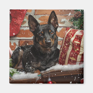 Imã Cachorro Kelpie Australiano Natal Festivo