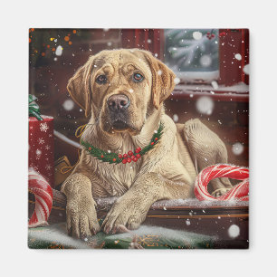 Imã Cachorro Labrador Festa de Natal