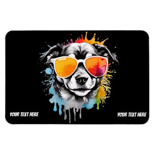 Ímã Cachorro Legal bonito com óculos de sol