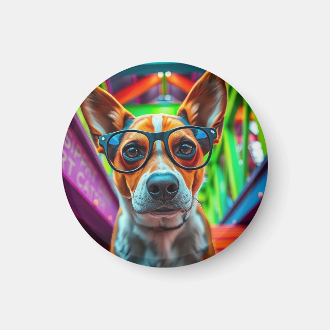 Imã Cachorro Legal com Óculos de Sol (Frente)