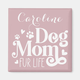 Imã Cachorro Mãe Pele Vida Branca Script Cor-de-Rosa C