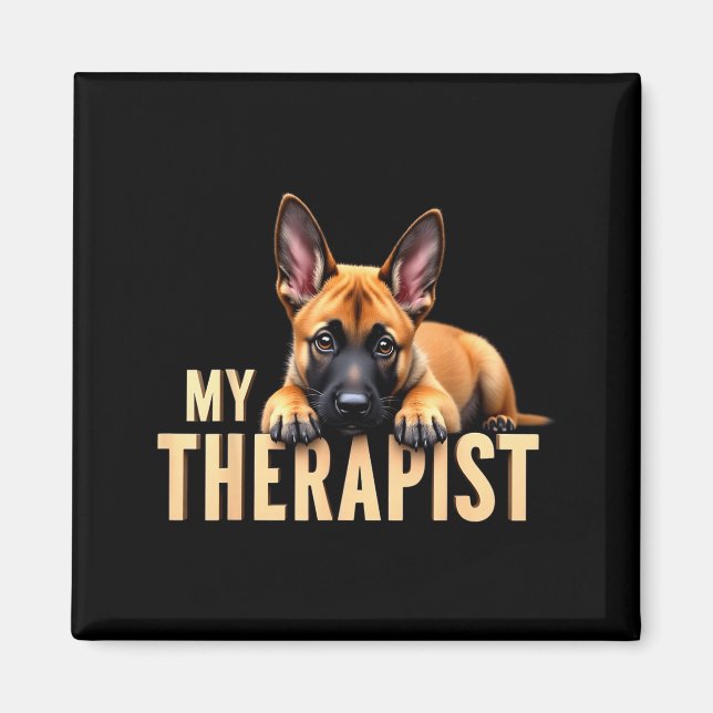 Imã Cachorro Malinois Engraçado Meu Cachorro Pastor Be (Frente)
