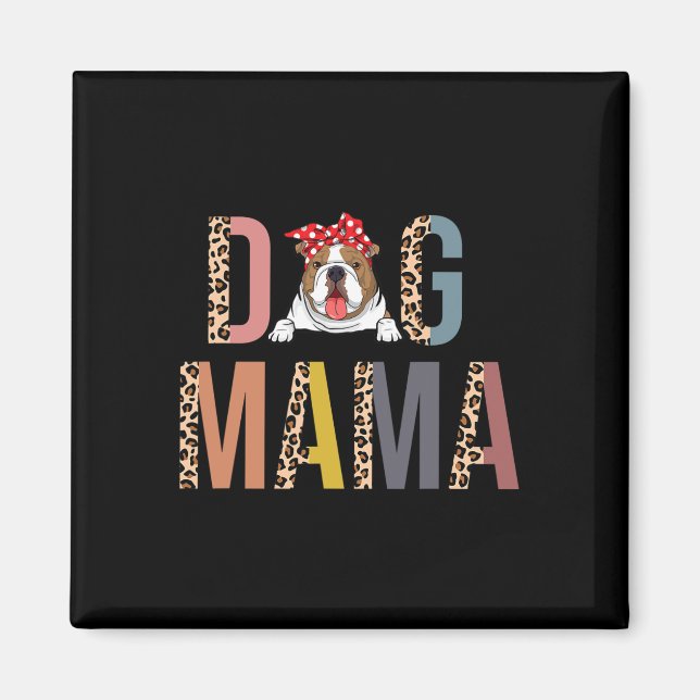 Imã Cachorro Mama Leopard Impressão Cachorro Mãe (Frente)