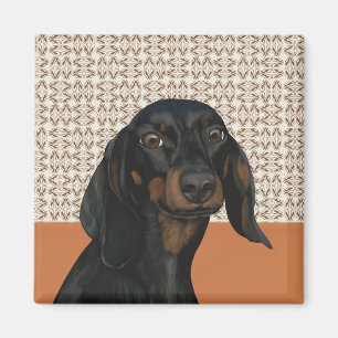 Imã Cachorro Negro Cachorro Portraordinário Pássaros C