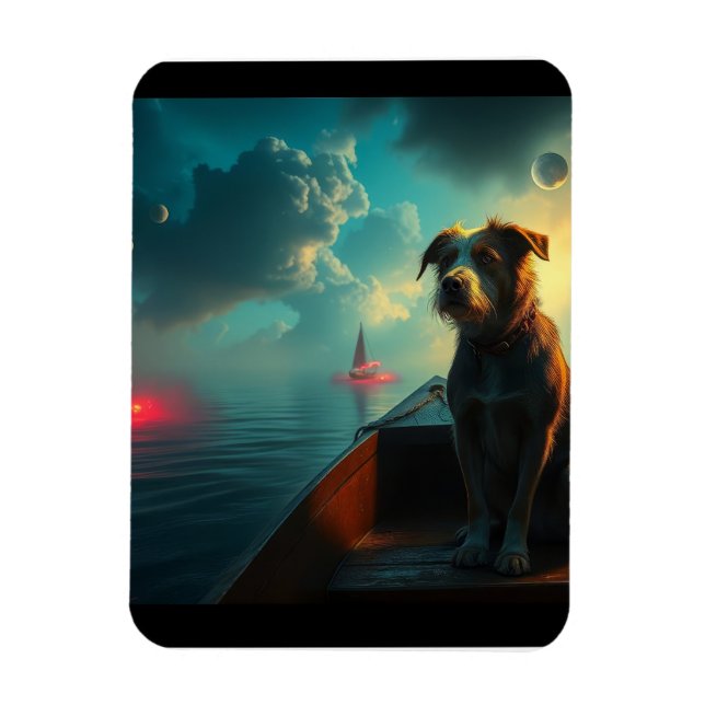 Ímã Cachorro no barco (Vertical)