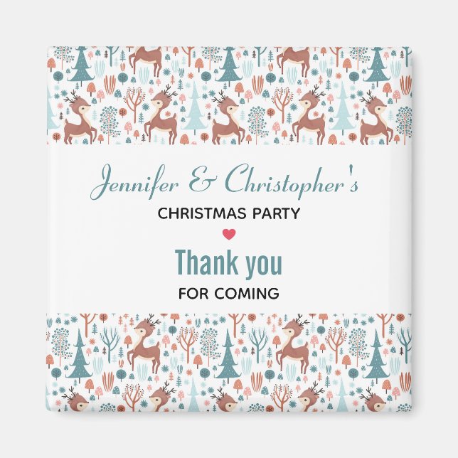 Imã Cachorro no Natal do Padrão da Floresta Branca (Frente)