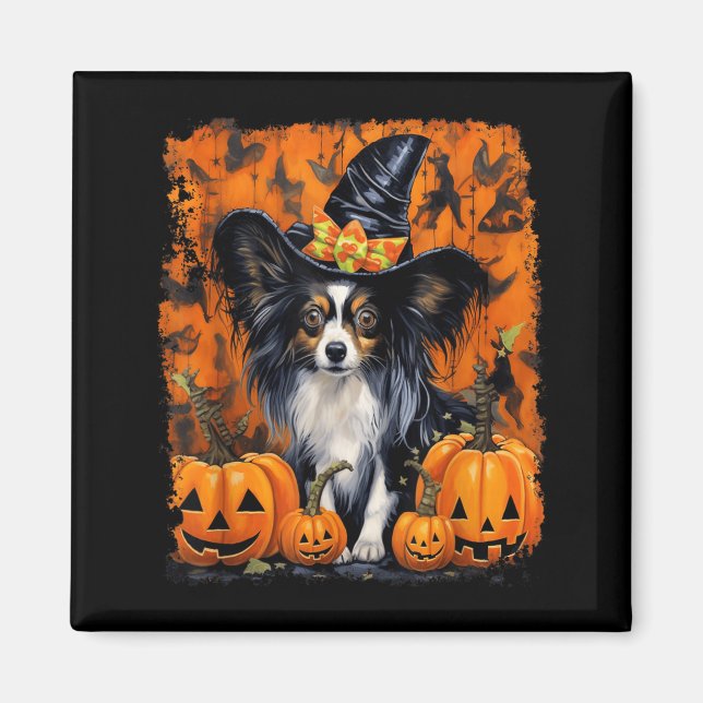 Imã Cachorro Papillon Halloween (Frente)
