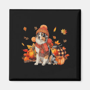 Imã Cachorro-Pastor Australiano Cai Pumpkin Scarf Leop