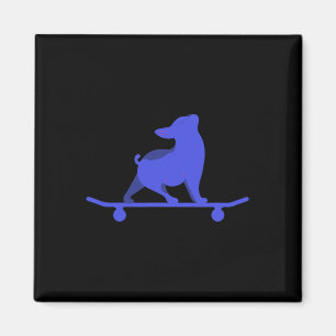 Imã Cachorro Patinando Engraçado Amante de Bulldog Fra