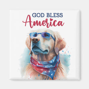 Imã Cachorro Patriota - Retriever Dourado