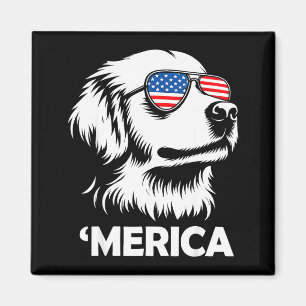 Imã Cachorro patriótico retriever dourado merica 4 de