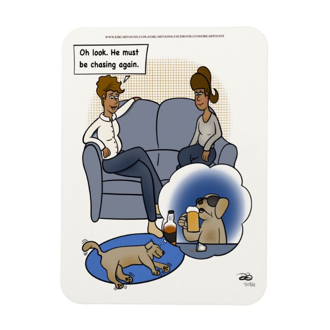 Ímã Cachorro Perseguindo Sonho (Vertical)