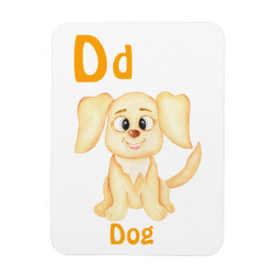 Ímã Cachorro personaliza ABC: Letra D - Adicione seu N