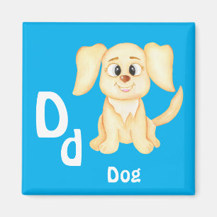 Imã Cachorro personalizado ABC: Letra D - Adicione seu