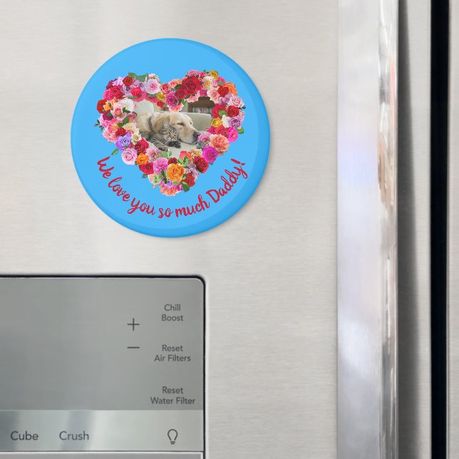Imã Cachorro Personalizado, Gato, Coração de Rosa de D (In Situ (Fridge))