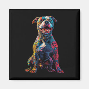 Imã Cachorro Pitbull Tatuado Cachorro Pitbull Cachorro